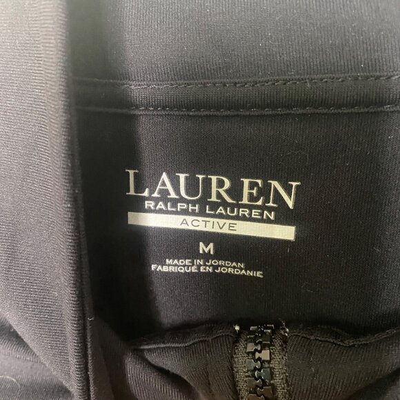 NWT Lauren Ralph Lauren Active Jacket Womens Size M Black Full-Zip Track - Picture 2 of 11